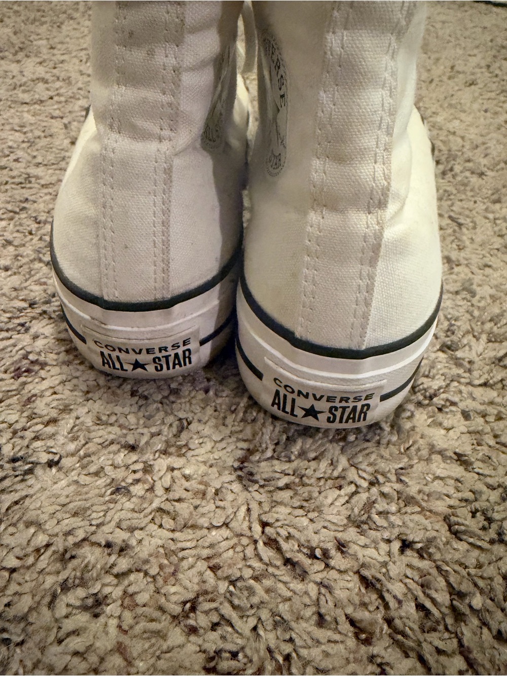 Converse White Women’s High Top Chuck Taylor All Star Sneakers—Platform